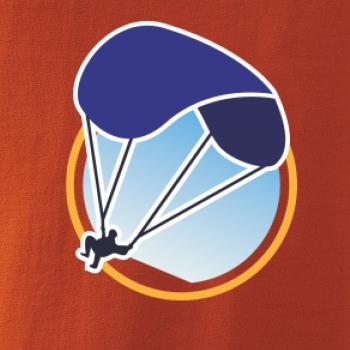 Paragliding modrý padák v kolečku