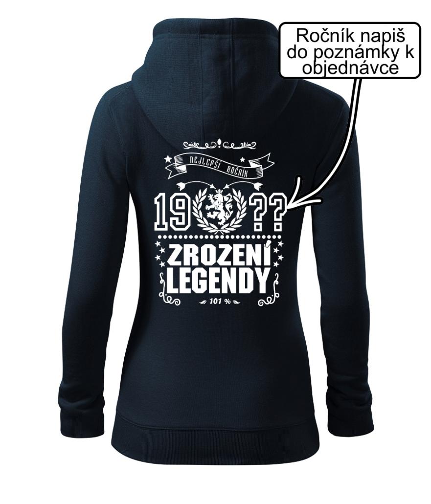 Zrození legendy - český lev - Dámská mikina trendy zipper s kapucí