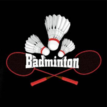 Badminton - nápis s košíky