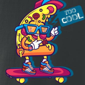 Pizza slice with skateboard