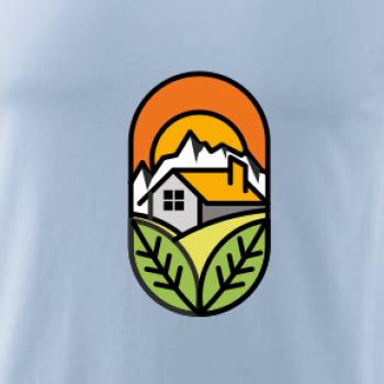 Chalupa při západu slunce