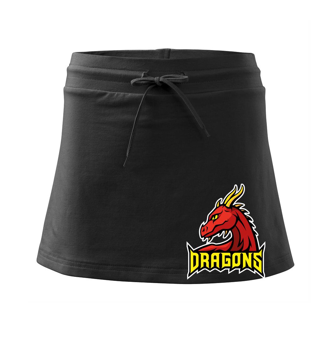 Dragons - logo týmu červené (Hana-creative) - Sportovní sukně - two in one