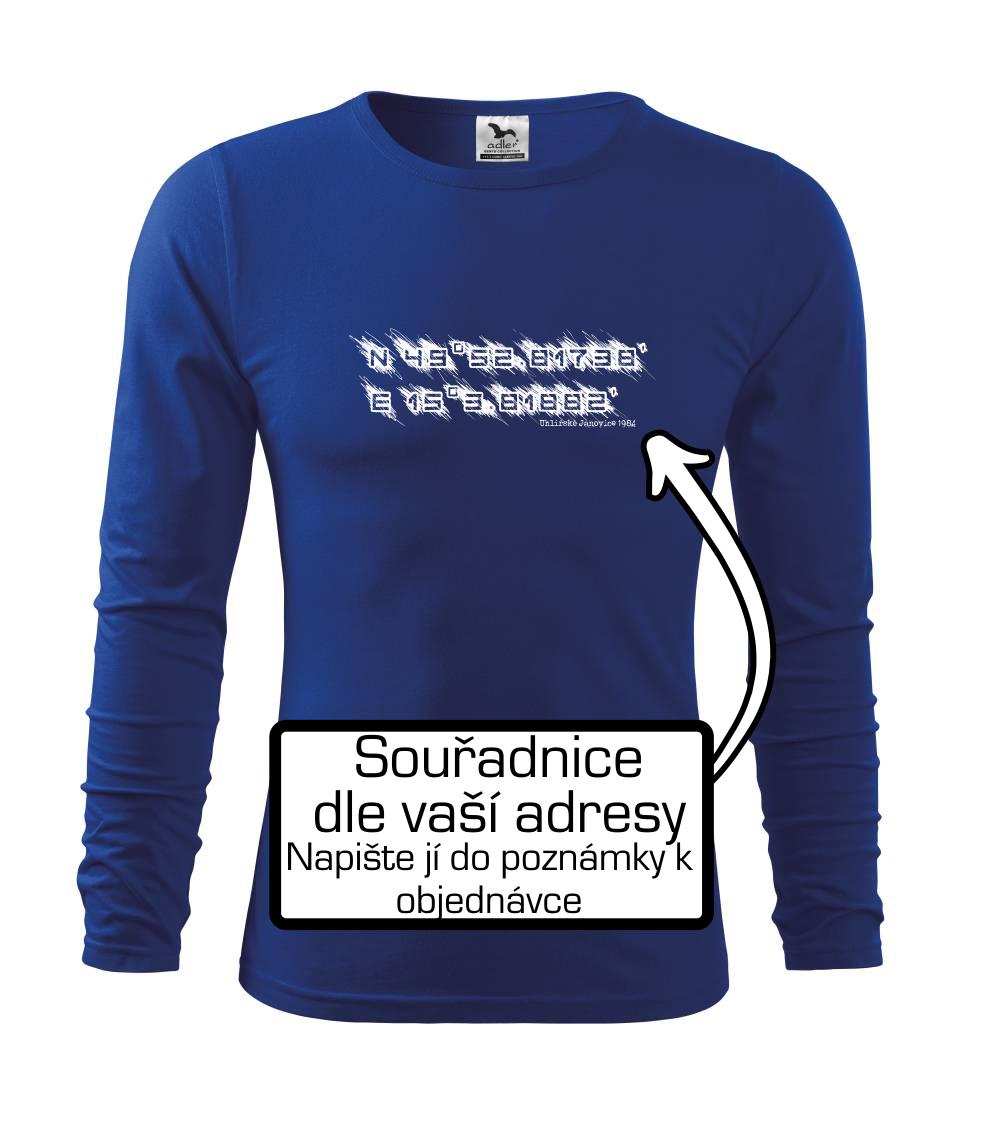 Souřadnice - narození - adresa - Triko s dlouhým rukávem FIT-T long sleeve