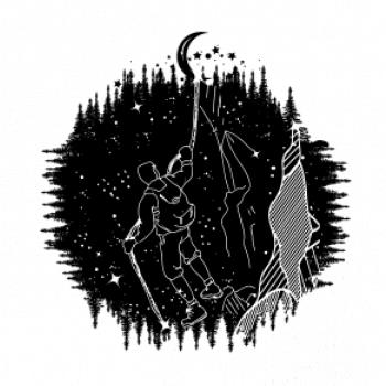 Turista v noční krajině