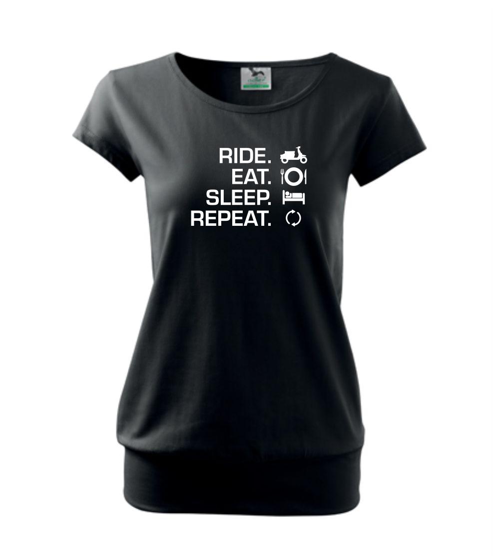 Ride Eat Sleep Repeat moto skútr - Volné triko city