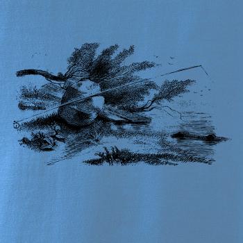 Kreslený prut opřený o kámen