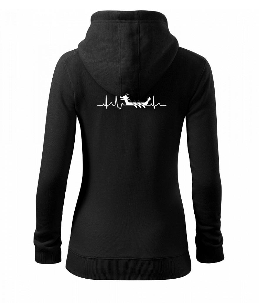EKG dračí lodě - Dámská mikina trendy zipper s kapucí