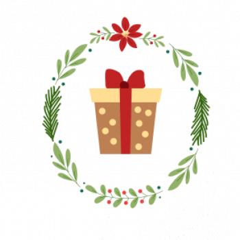 Vánoční věnec s dárkem