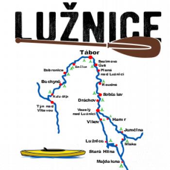 Mapa řeky Lužnice Mapa řeky Lužnice