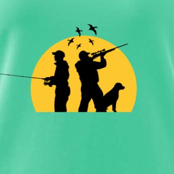 Lovec při západu slunce