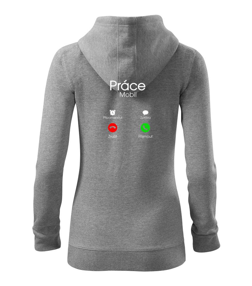 Práce volá - Dámská mikina trendy zipper s kapucí