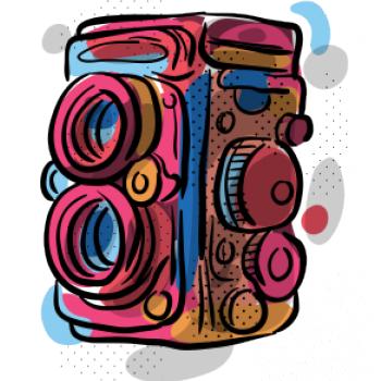 Foťák barevný - dvě čočky