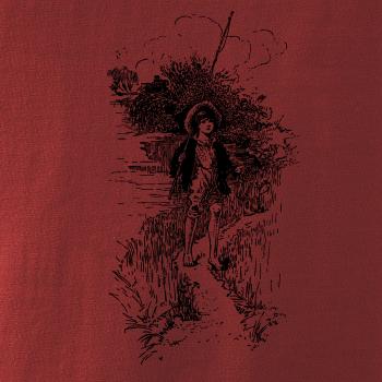 Kreslený kluk s prutem