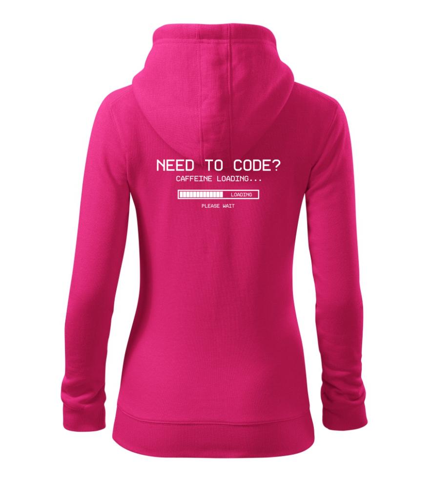 Need to code - Dámská mikina trendy zipper s kapucí