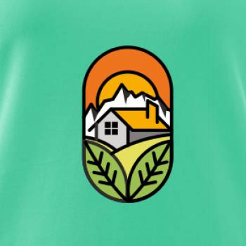 Chalupa při západu slunce