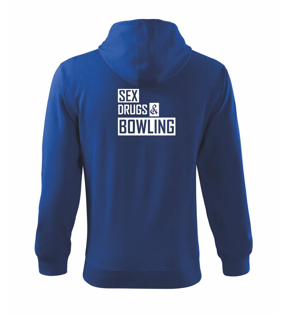 Sex drugs bowling - Mikina s kapucí na zip trendy zipper