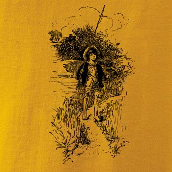 Kreslený kluk s prutem