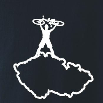 Mapa ČR - cyklista na prsou Mapa ČR - cyklista na prsou