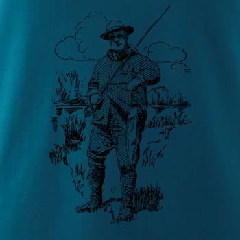 Kreslený rybář s úlovkem