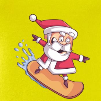 Santa jezdící na snowboardu
