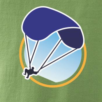 Paragliding modrý padák v kolečku