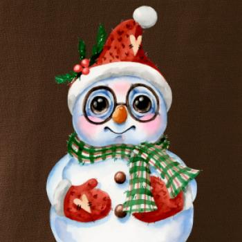 Sněhulák kreslený s brýlemi