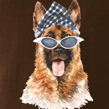 German shepherd se šátkem