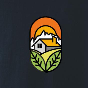 Chalupa při západu slunce