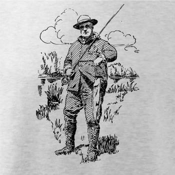 Kreslený rybář s úlovkem