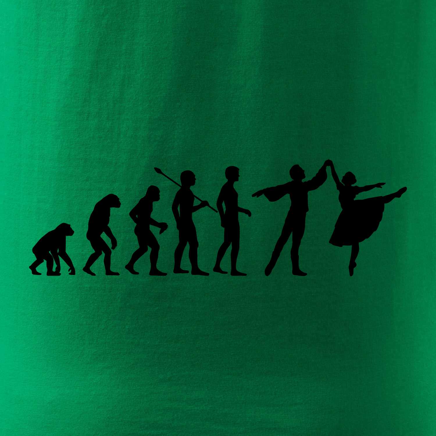 Evoluce tanec - muž a žena se sukní - Polštář 50x50