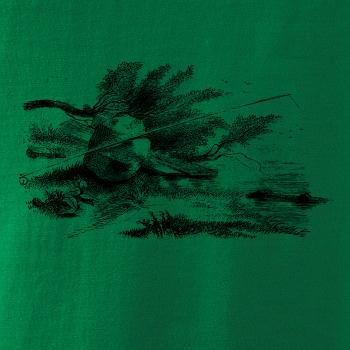 Kreslený prut opřený o kámen