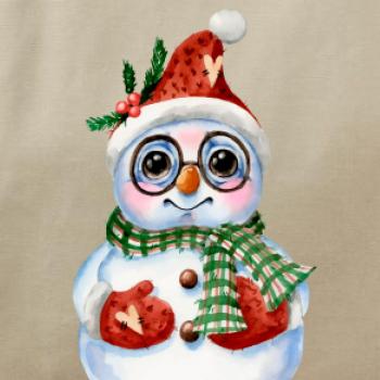 Sněhulák kreslený s brýlemi