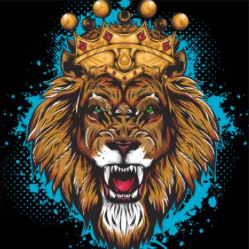 Lev kreslený s korunou