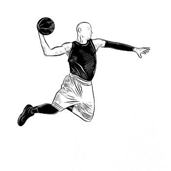 Basketbalista ve výskoku