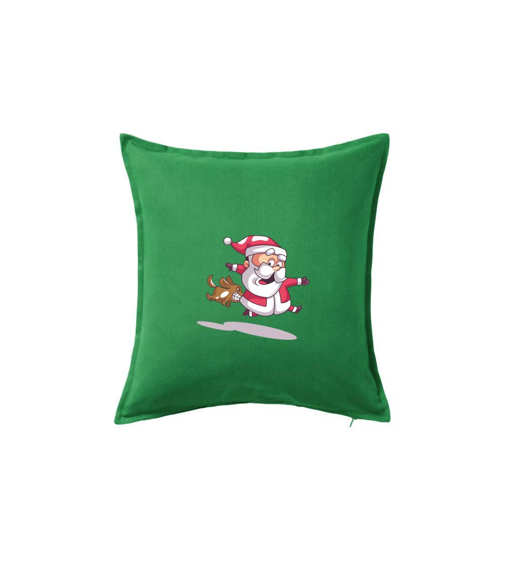 Santa se zakousnutým psem