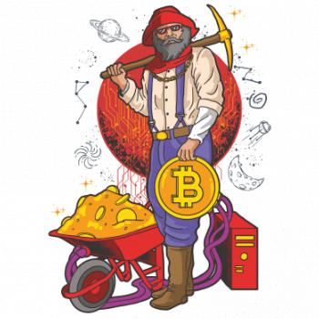 Horník těží bitcoiny Horník těží bitcoiny
