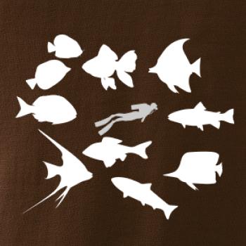 Potápeč ryby čtverec