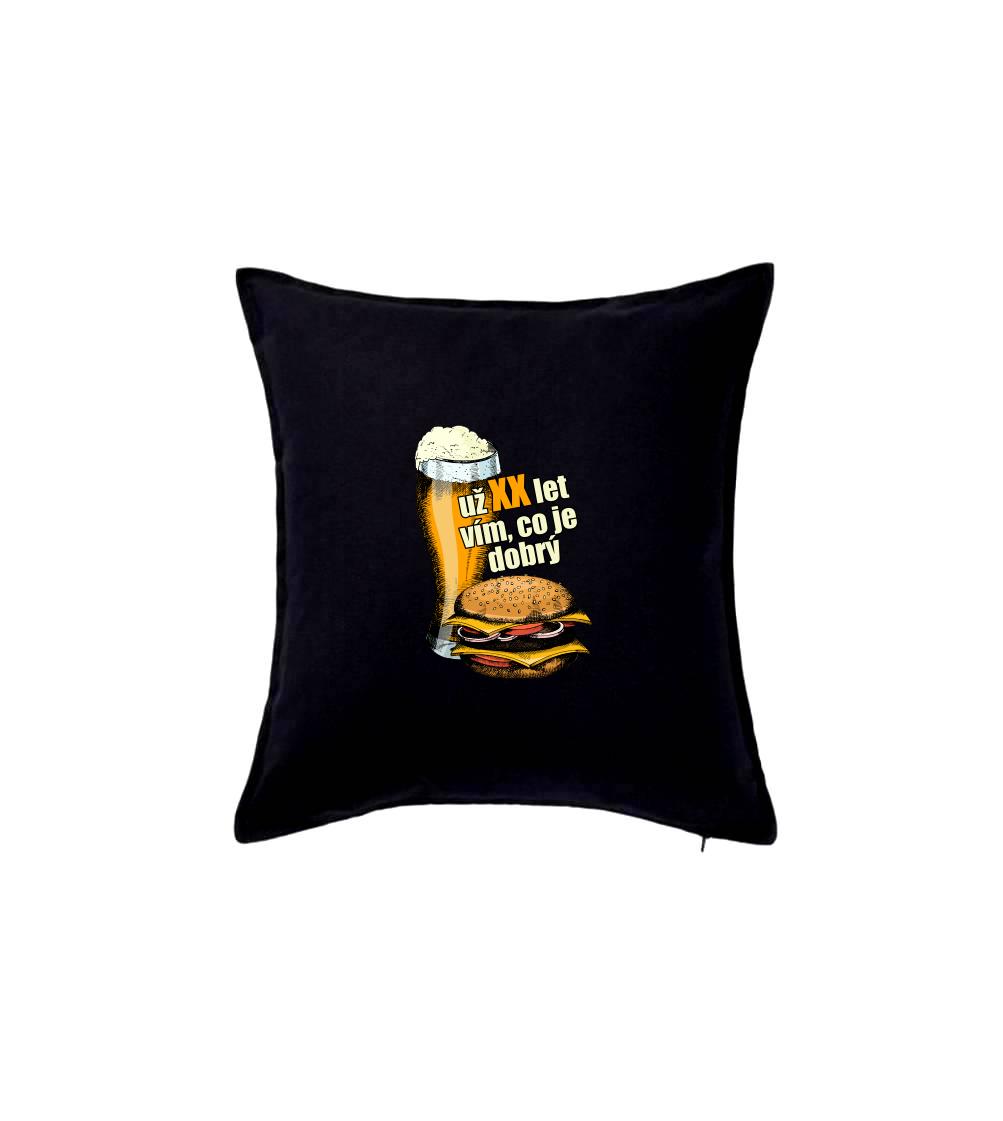Pivo a burger vím co je dobrý - Polštář 50x50