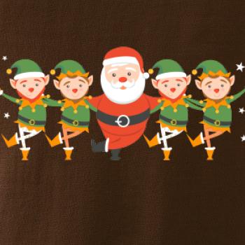 Tancující Santa a čtyři skřítci