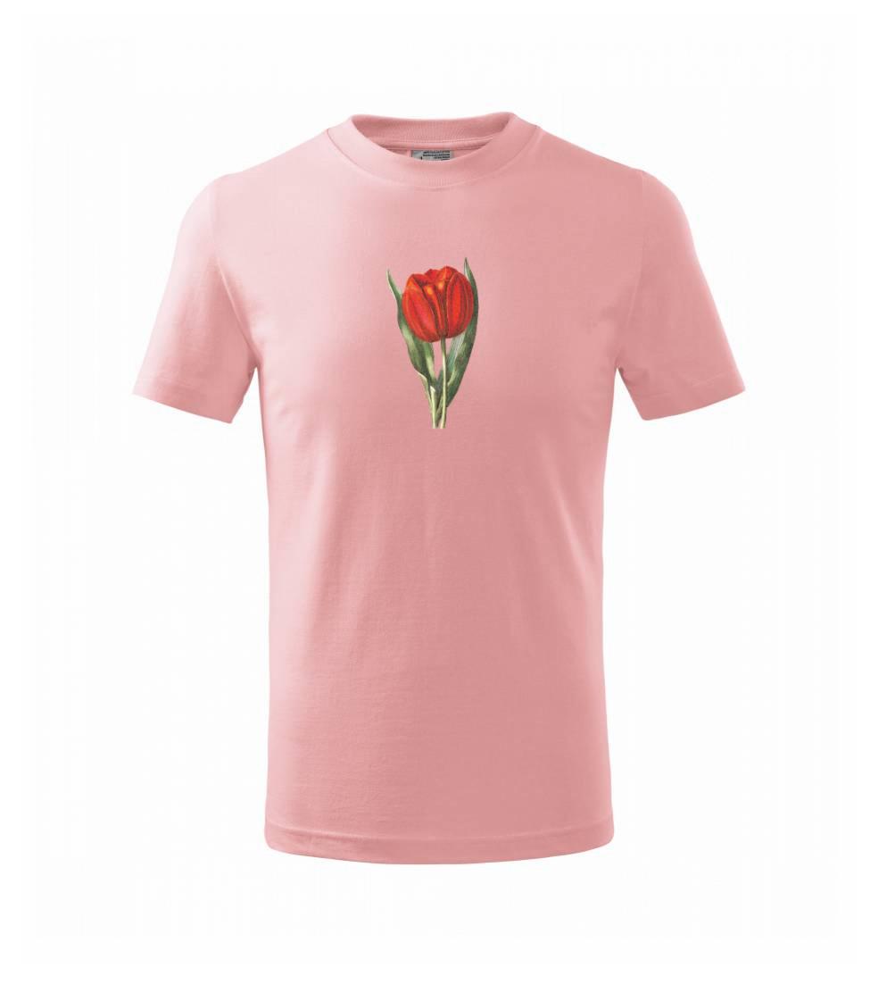 Červený tulipán - Triko dětské basic