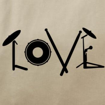 Love bubeník nápis
