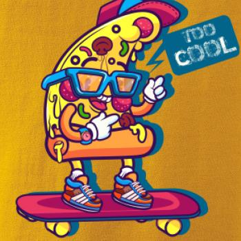 Pizza slice with skateboard