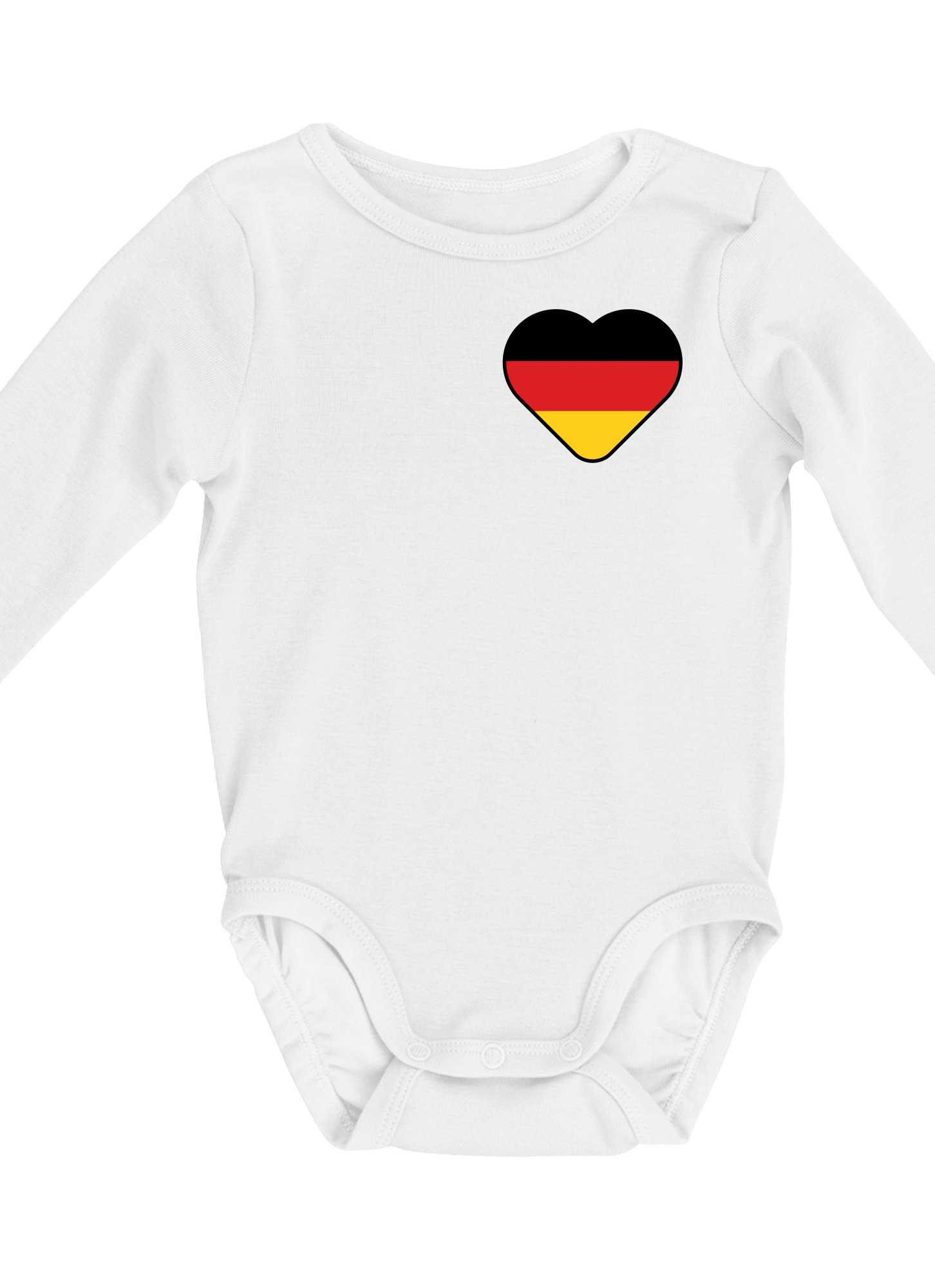 Germany love malé - Německá vlajka - Body kojenecké s dlouhým rukávem