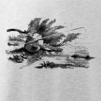 Kreslený prut opřený o kámen