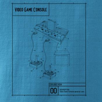 Nákres video game console s joystickem