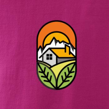 Chalupa při západu slunce