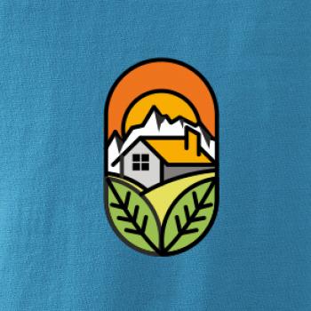 Chalupa při západu slunce