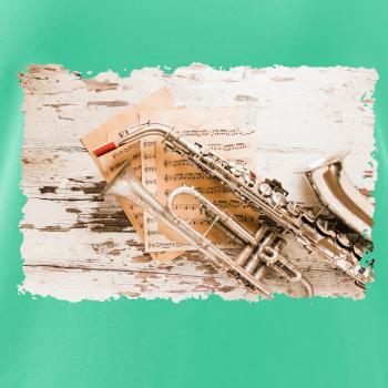 Saxofon fotka dřevo