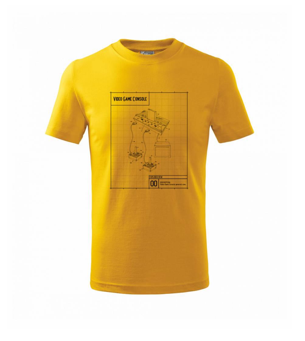 Nákres video game console s joystickem