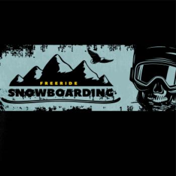 Obdélník snowboarding lebka Obdélník snowboarding lebka